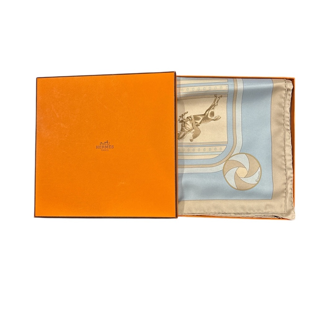 Hermes Blue and Cream Scarf
